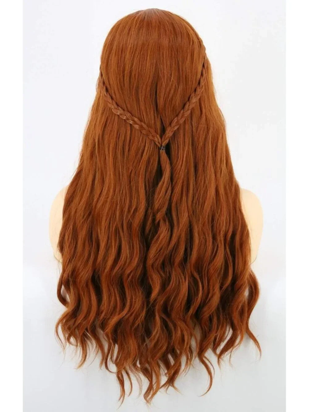 Women's Reddish Brown Short Cosplay Halloween Costume Wig With Necklace Earrings